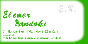 elemer mandoki business card